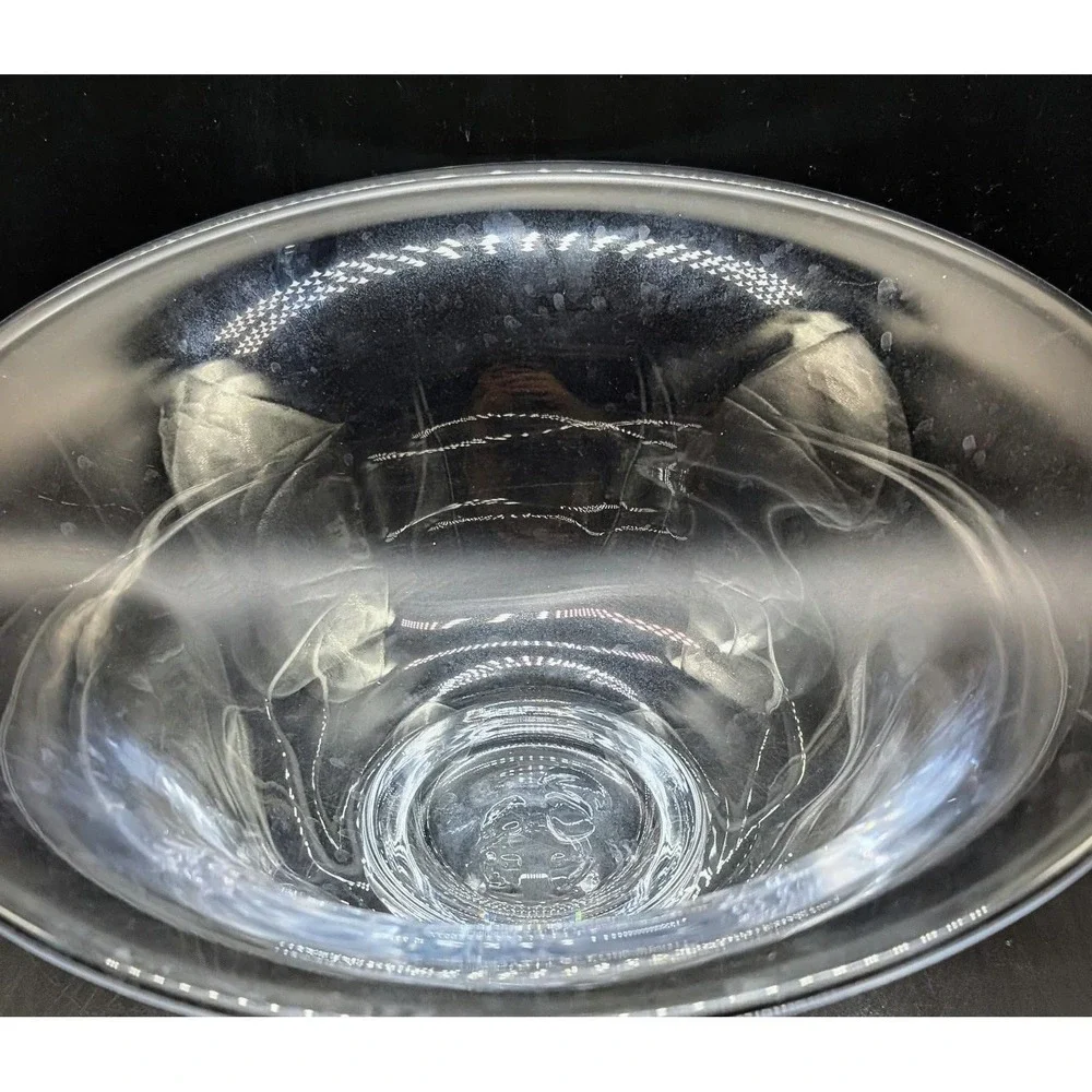 Simon‎ Pearce Clear Glass Centerpiece Console Bowl Pedestal Base 13